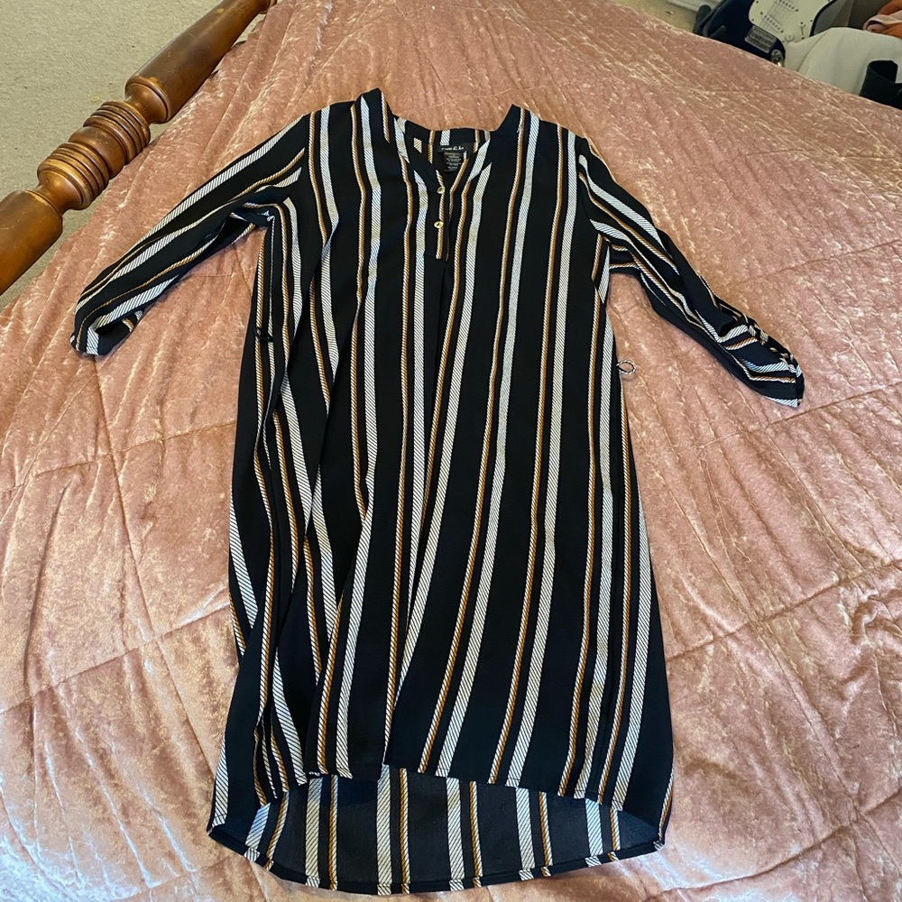 Striped high low dress